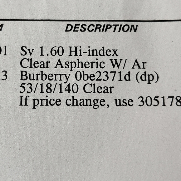 New Burberry Transparent Frame BE2371D - Picture 15 of 16